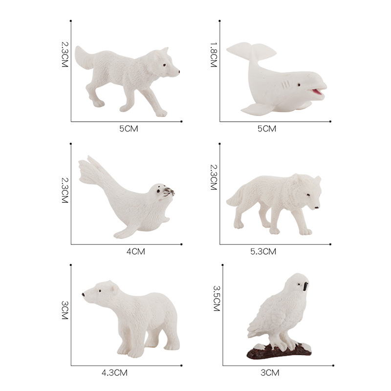 Comercio exterior Venta caliente simulación Oso Polar zorro blanco sello blanco ballena modelo animal polar sólido mini decoración mano Oficina