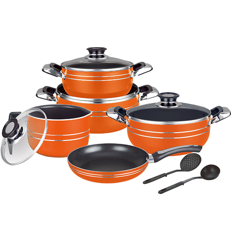 Traje de olla de aluminio Yipinhong engrosado doble fondo sartén sin humo olla antiadherente regalo olla traje transfronterizo