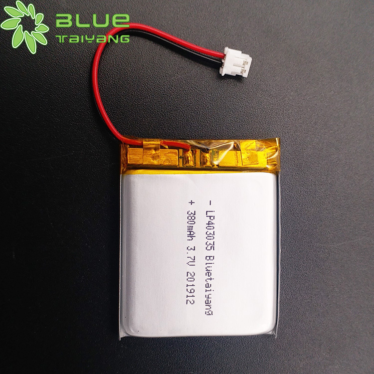 403035钴酸锂聚合物电池380mah 3.7V可充电蓝牙音响耳机按摩枕眼