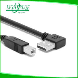 高速方口 左弯 USB A 对转 USB B 公 品牌打印机线 黑色纯铜数据