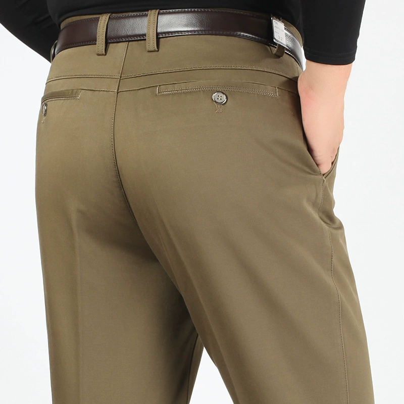 Demi-season solid trousers, long belt