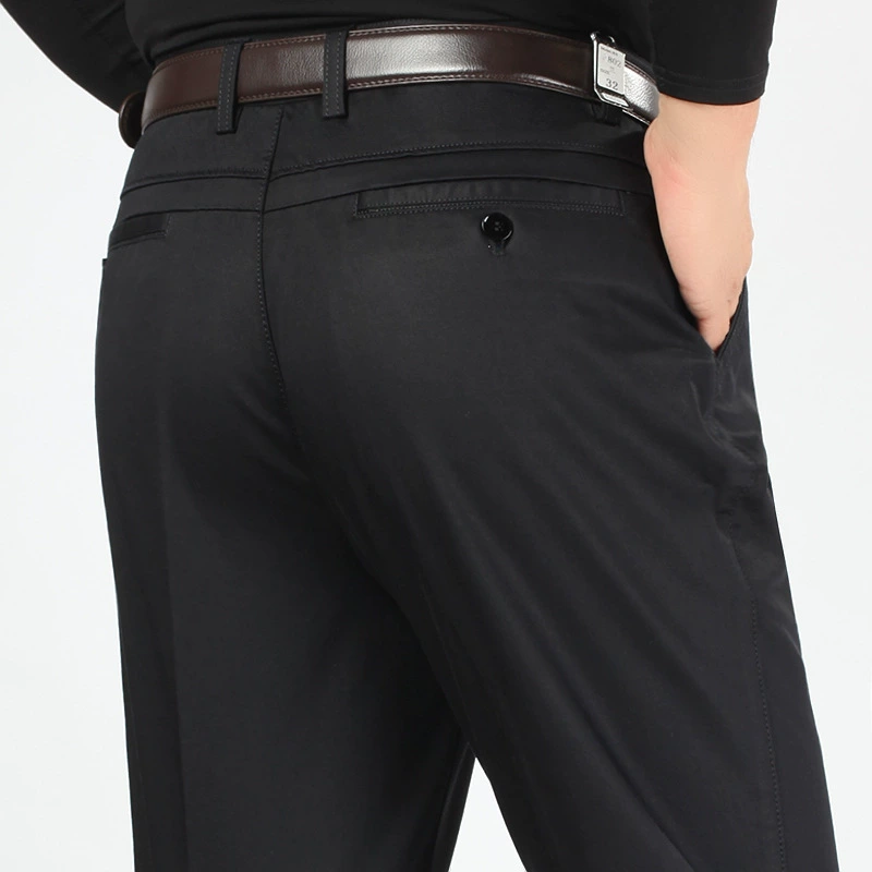 Demi-season solid trousers, long belt