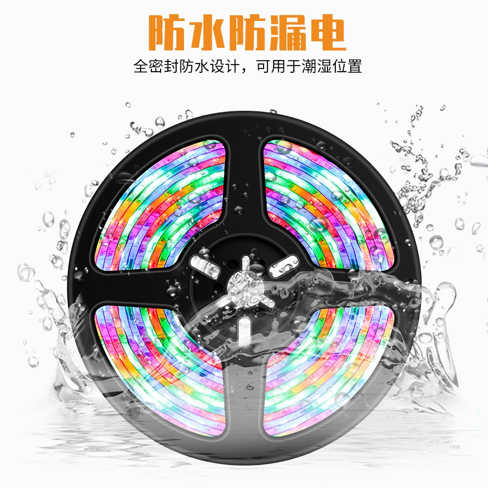 LED light strip RGB 16 colors with remote control, USB-powered, multiple lengths