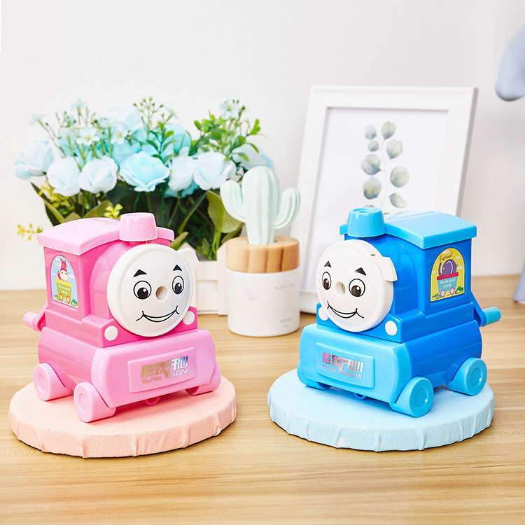 718 de ahorro de mano de obra Sacapuntas de aleación de gran encimera Sacapuntas de lápiz de moda creativa locomotora Sacapuntas de lápiz de cabeza regalo del estudiante