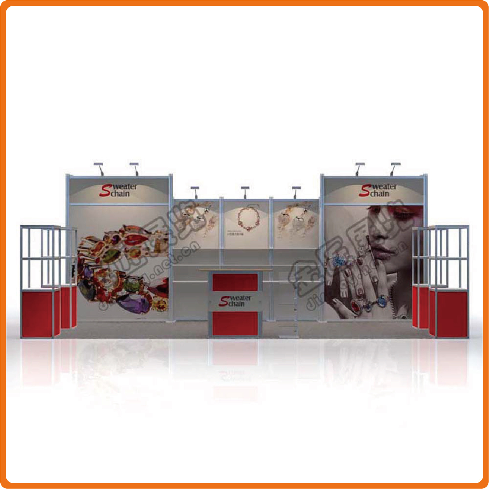 高档便携式展位 华交会展架 广交会展架 出国专用展架创意展架