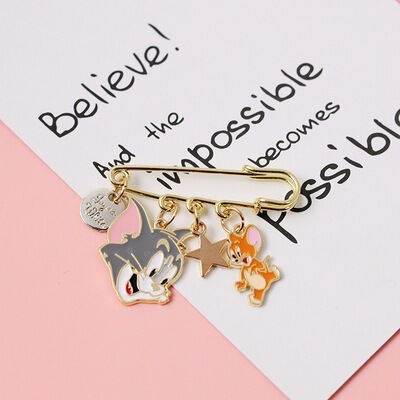 Brooch female ins trend pin simple accessories personalized cartoon Japanese cute small jewelry buckle pin Xiao Zhan badge