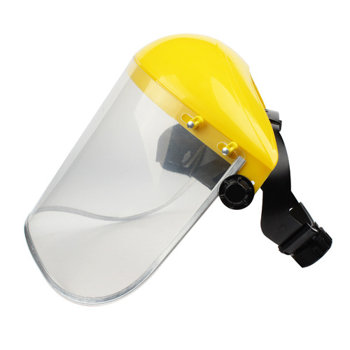 Head-mounted transparent mask with anti-impact, splash-proof, droplet-proof isolation screen, acid and alkali resistant protection