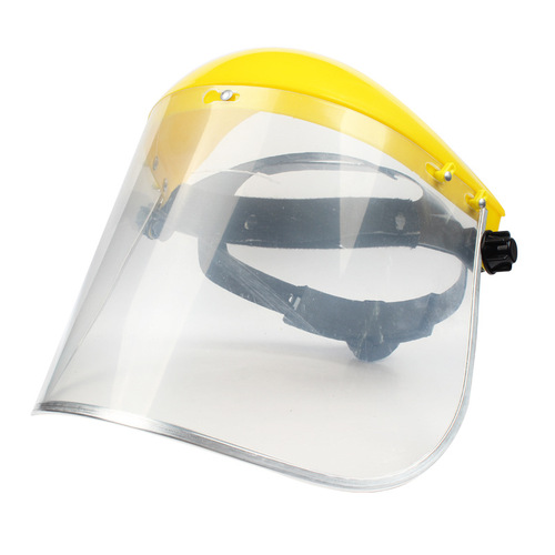 Head-mounted transparent mask with anti-impact, splash-proof, droplet-proof isolation screen, acid and alkali resistant protection