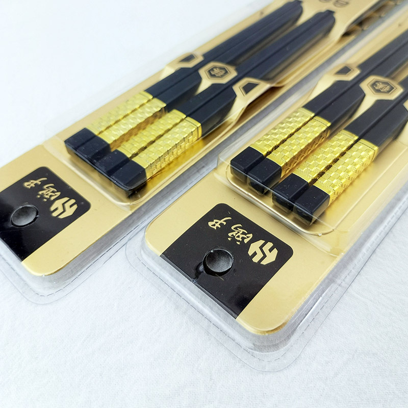 D2623 boutique 2 Doble Oro palillos boutique bambú palillos cocina comedor suministros Yiwu 2 yuanes dos yuanes