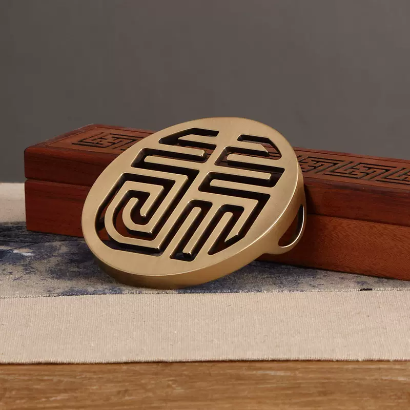 9厘米/12厘米/大小号黄铜双耳提纂香篆模/香印香模香道用具打拓