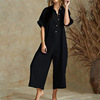 Summer sexy overall, long trousers for leisure, with short sleeve, oversize