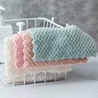Pineapple grid bun rags without oil oil kitchen dishwashing towel strong water absorption housework