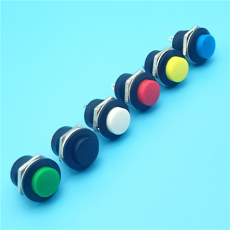 按钮开关 R13-507螺纹 自复位圆形开关 点动开关16MM 无锁开关