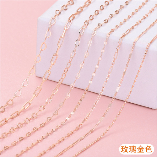 Korean style versatile S925 sterling silver necklace for women, pendant with chain, round bead heart-shaped O-shaped cross silver necklace, clavicle chain