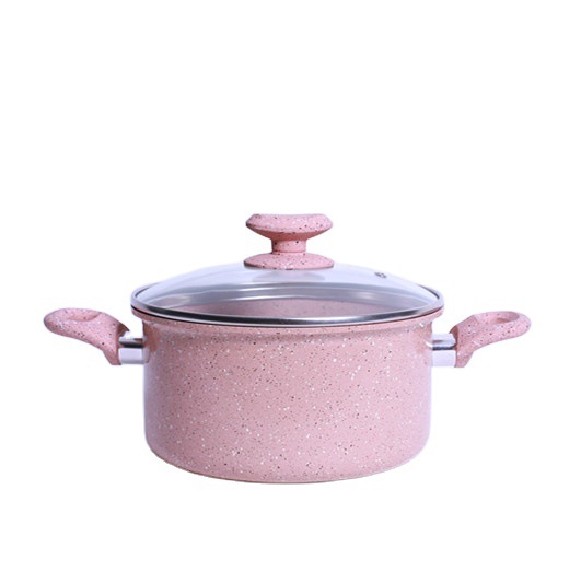 Yipinhong Rosa maifan Piedra sartén antiadherente wok sopa olla de leche olla de cocina regalo traje de comercio exterior