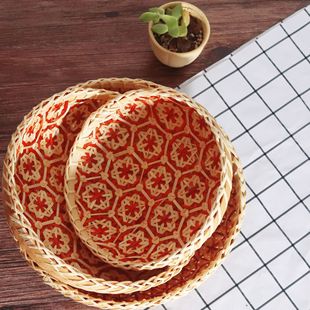 Bamboo woven dustpan round Shapan bamboo sieve farm bamboo products storage basket household hole fruit basket vegetable washing round basket