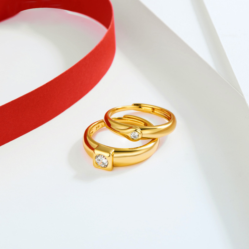 Xuping joyería pareja anillo nuevo anillo de aleación de 24k para hombres anillo de boda retro joyería al por mayor mujer