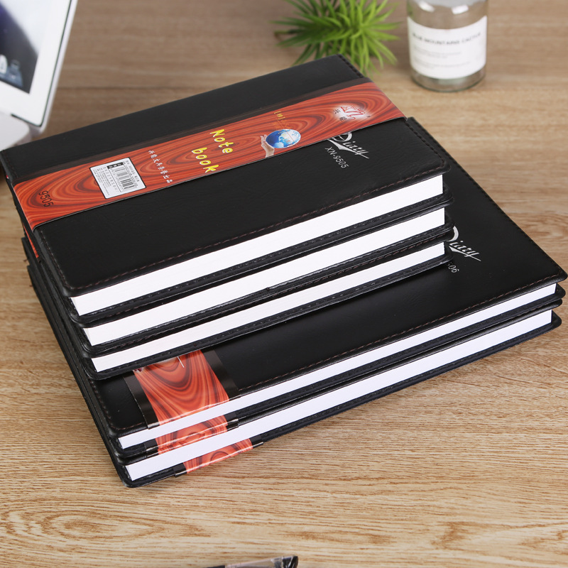 (2개) 사무용품 비즈니스 블랙 가죽 노트북 노트북 A5 문구 노트북 도매