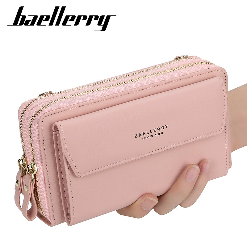 Длинный кошелек Baellerry с молнией, вместительный модный универсальный кошелек через плечо