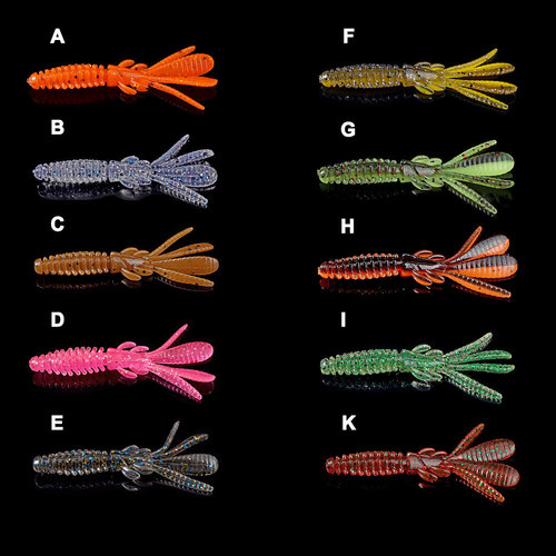 Self-introducing shrimp Luya bait, shrimp-shaped soft bait, reverse fishing Texas fishing group 64mm2g soft worm, bass, mandarin fish, black fish fake bait