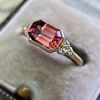 Golden jewelry, ruby stone inlay, zirconium, wedding ring, wish, European style