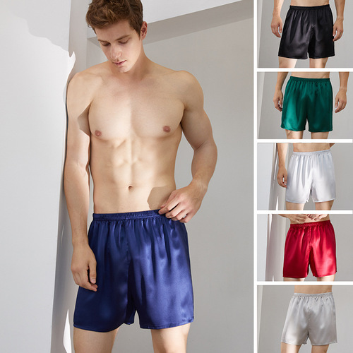 Butterfly embroidery 19 Mumi men's silk shorts boxer briefs 100% mulberry silk beach shorts shorts comfortable and breathable outer wear