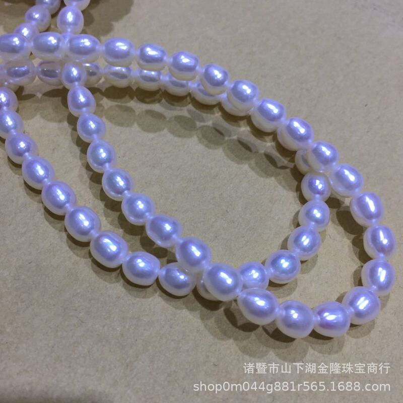 Freshwater Pearl 8-9mm nearly flawless rice-shaped semi-finished necklace factory direct wholesale and retail Freshwater Pearl 8-9mm nearly flawless rice-shaped semi-finished necklace factory direct wholesale and retail