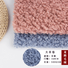 现货批发 毛绒鞋帽玩具面料 全涤经编大羊卷摇粒绒圈圈绒仿羊毛