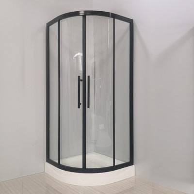 厂家非标制作雅黑弧扇形简易淋浴房隔断选配标准底盆不锈钢配件|ms