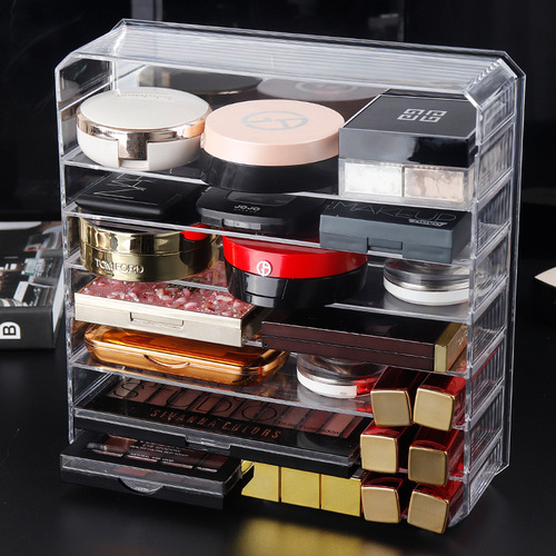 Transparent air cushion lipstick powder eye shadow storage box cosmetics storage box makeup storage rack wholesale