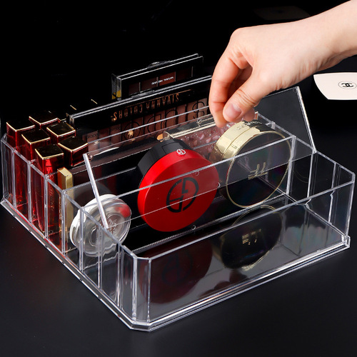 Transparent air cushion lipstick powder eye shadow storage box cosmetics storage box makeup storage rack wholesale