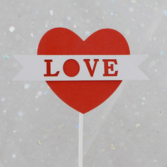 Qixi Valentine's Day Cake Decoration Sign Double Layer One Arrow Through Heart Love Couple Atmosphere Decoration Sign Plugin 