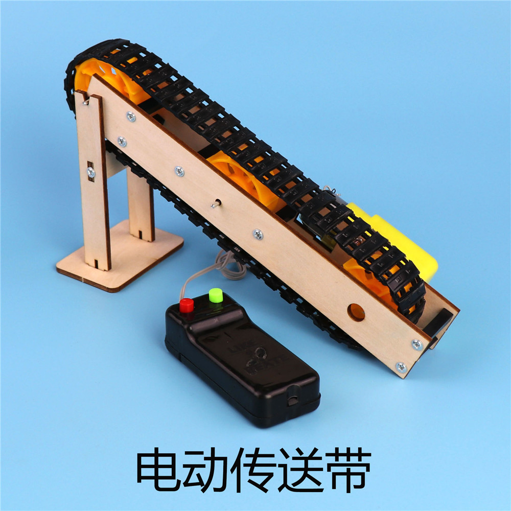 Homemade conveyor belt escalator, DIY mechanical toy, science and technology project for elementary school students