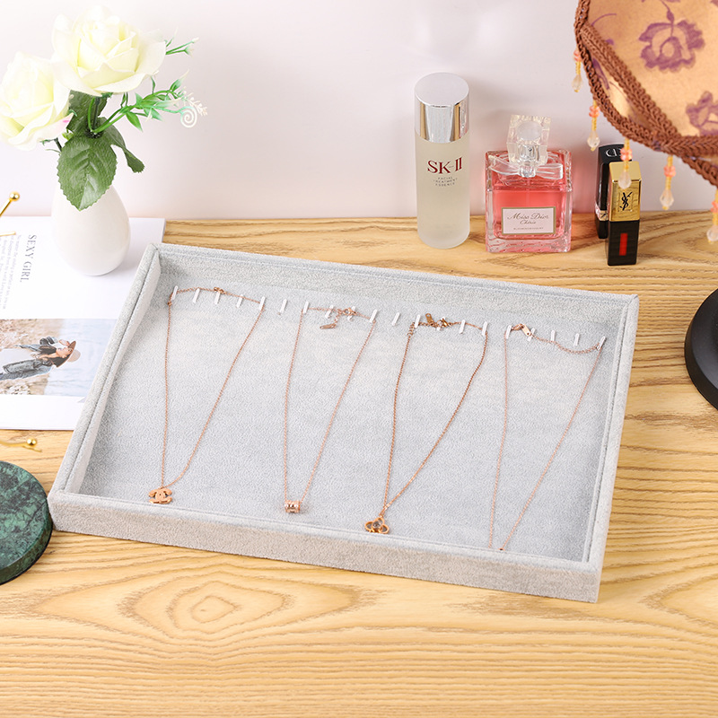 项链戒指收纳盒绒布手镯手串珠宝箱耳饰盒展示饰品架首饰托盘批发