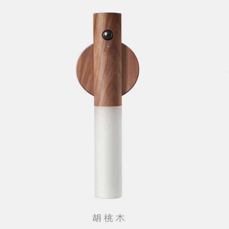 Smart physiological induction LED night light, wooden sconce for wardrobe, human sensor