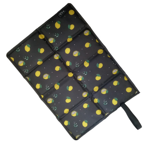 Cross-border thickened printed pearl cotton covered fabric 20% off folding seat cushion outdoor insulating cool, hot, dirty and moisture-proof portable seat cushion