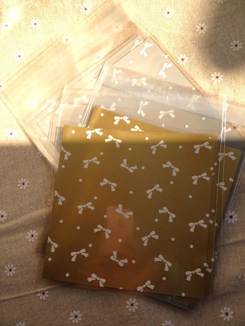 批发 OPP自粘袋 金/银色蝴蝶结饼干袋 饰品袋 糖果袋 礼品包装袋