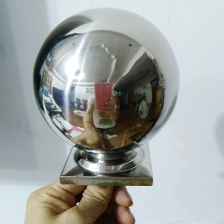 不锈钢圆球摆件螺杆球加合金座护栏墩五金配件连体组装钢球