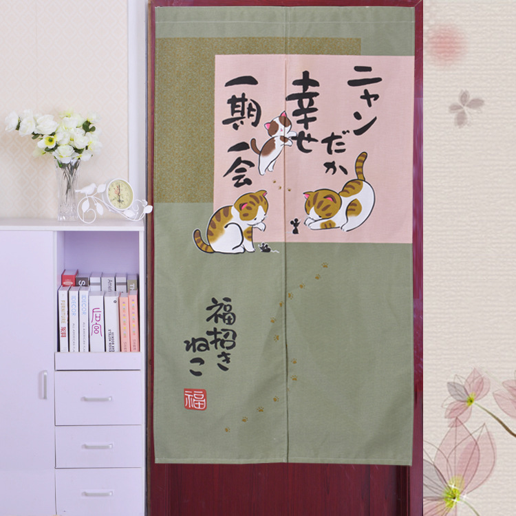 Japanese-style children's fabric long curtain door curtain fabric restaurant partition thickened soft yarn door curtain factory direct supply door curtain