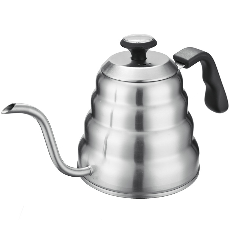 Cloud Pot Hand Coffee Pot 304 Stainless Steel Fine Mouth Pot Drip Filter Bubble Long Mouth Hot Pot with Thermometer