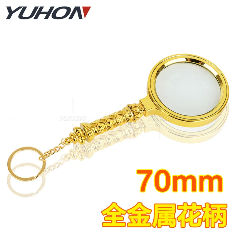 Резная цельнометаллическая ручка 7-кратное увеличительное стекло книга для чтения Филателистическая Геологическая Археология 70 мм Дикое солнце зажигание