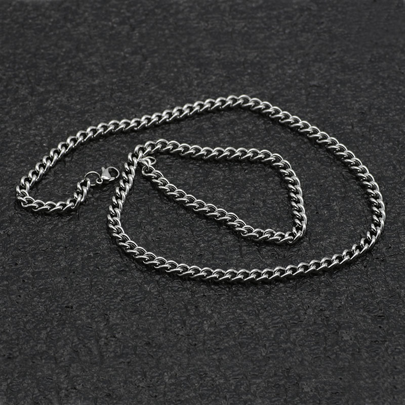 Edelstahl Cuban Twist Halskette Für Damen Und Herren_voghion.com