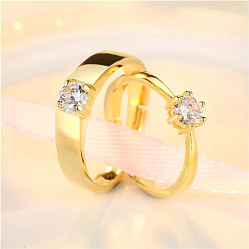 一生のカップルの指輪の卸売り結婚の指輪は黄金の指輪のペアのバレンタインデーの贈り物をまねて彼女に送ります。|undefined