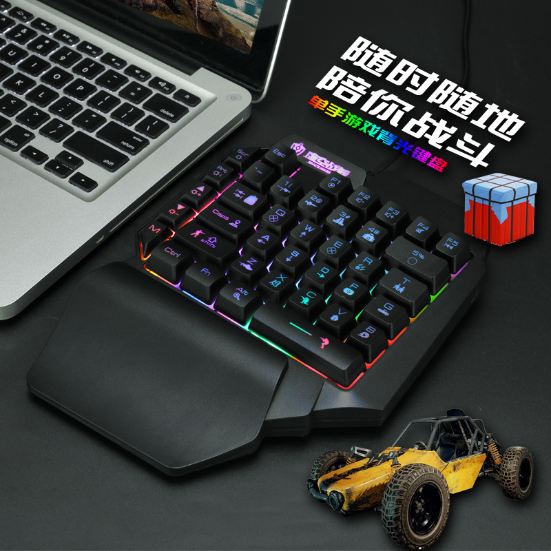 18 du F6 teclado de una sola mano colorido juego de pollo teclado de teléfono móvil teclado de juego móvil teclado de trono