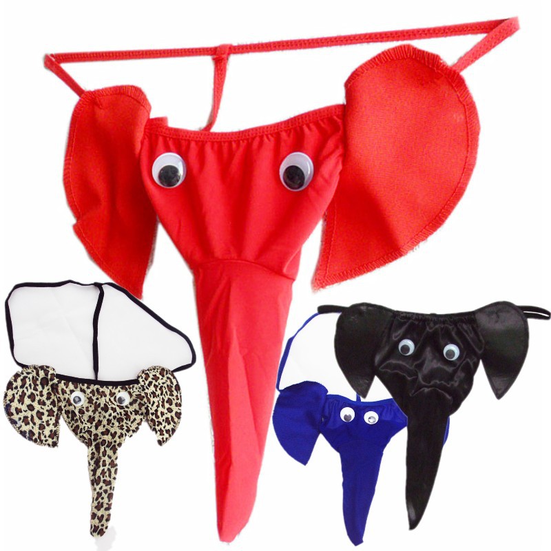 Ropa interior sexy de los hombres elefante Tanga dibujos animados sexy T pantalones sexy Tanga elefante ropa interior lote