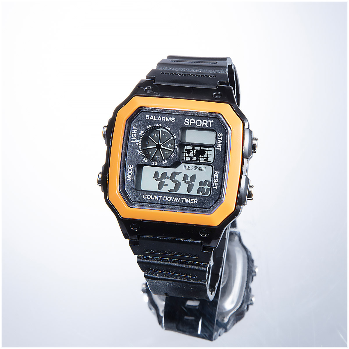 Reloj digital deportivo cuadrado de moda, color verde matcha, unisex, para estudiantes, con alarma, LED.