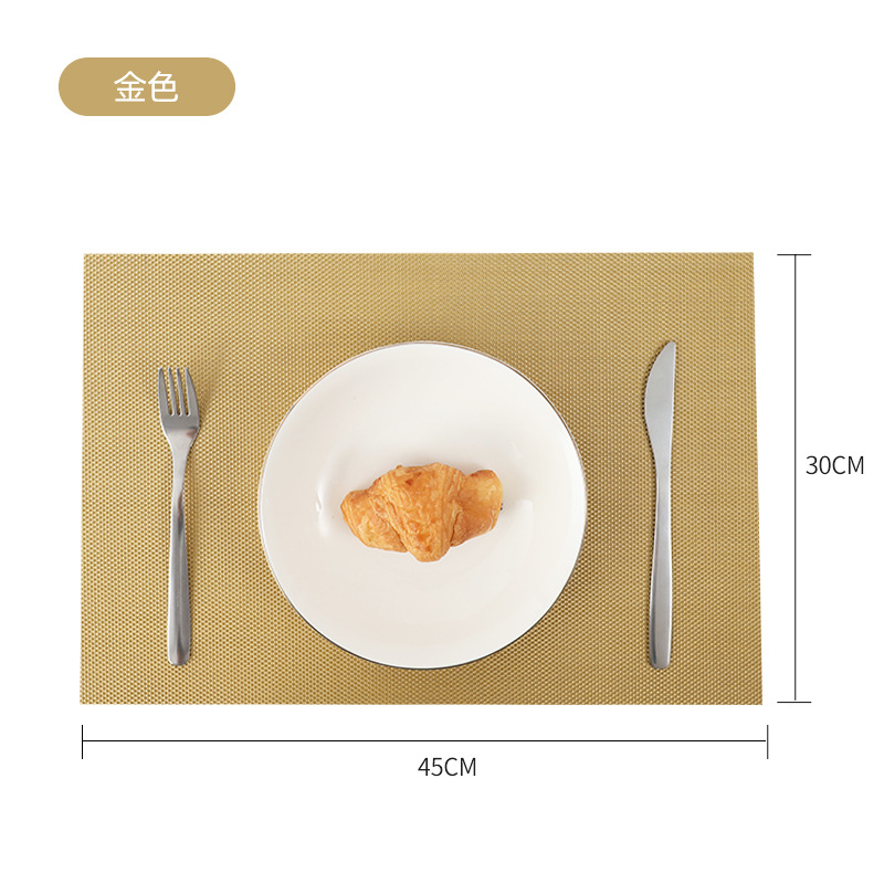 Mantel individual (placemat) 30×45 cm, color sólido Teslin, resistente al desgaste, lavable, ideal para hoteles y restaurantes occidentales