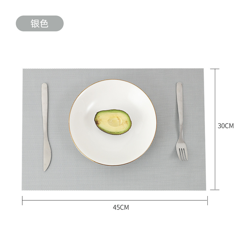 Mantel individual (placemat) 30×45 cm, color sólido Teslin, resistente al desgaste, lavable, ideal para hoteles y restaurantes occidentales