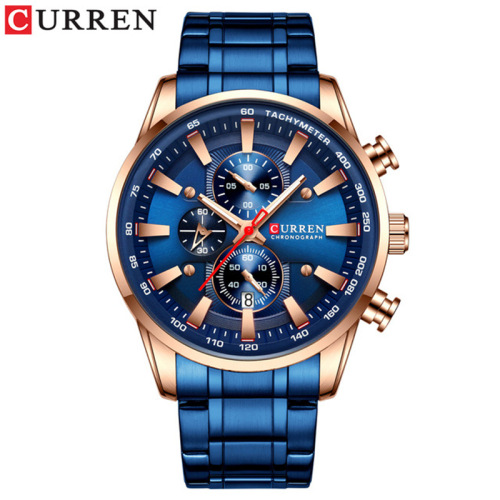 CURREN/Karen 8351 men's six-pin multi-function quartz watch waterproof round calendar watch foreign trade