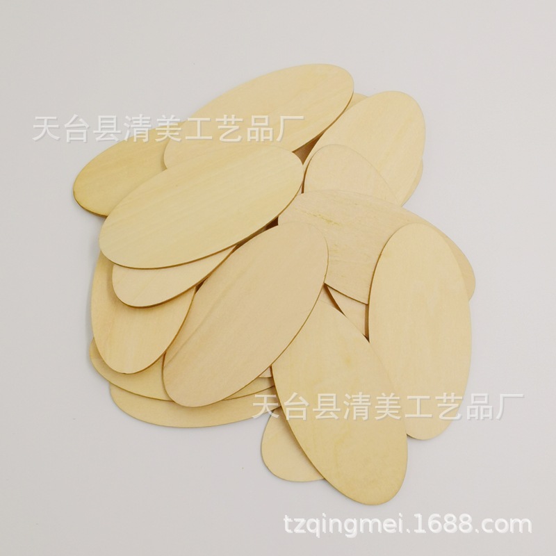 2mm de espesor tilo oval colgante de madera chip de madera oval de madera chip DIY decorativo de madera chip colgante